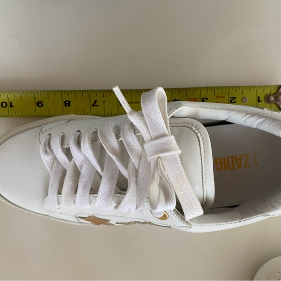Zadig & Voltaire White Sneakers with Gold Stars - Picture 5 of 11